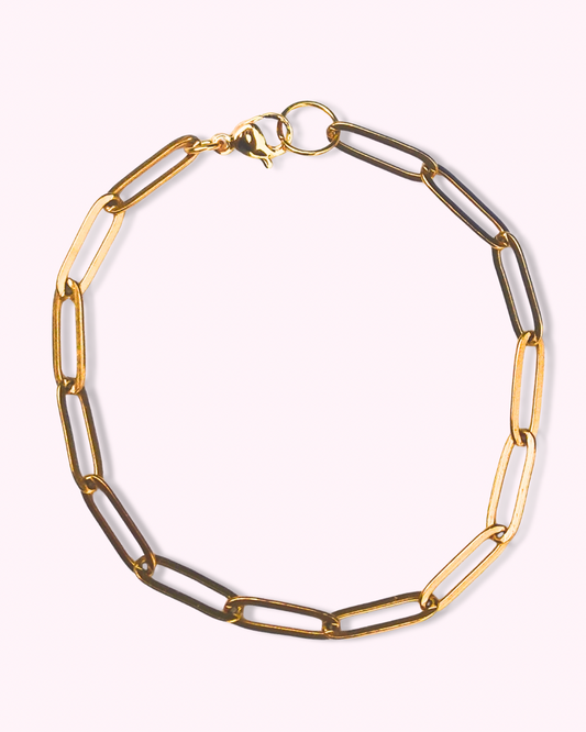Gold Paperclip Bracelet