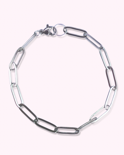 Silver Paperclip Bracelet