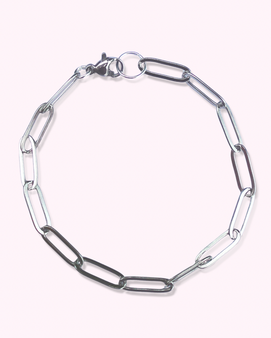 Silver Paperclip Bracelet