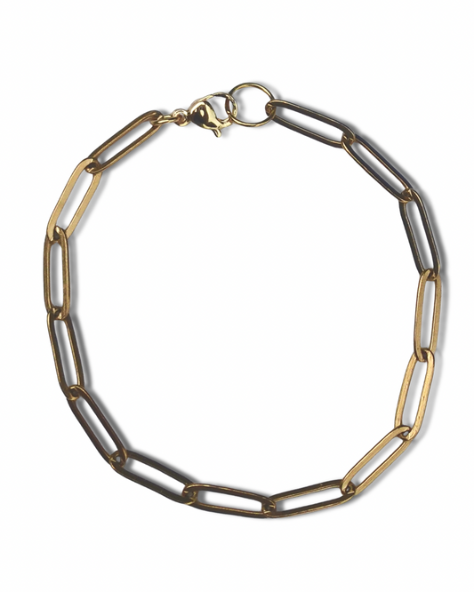 Gold Paperclip Bracelet