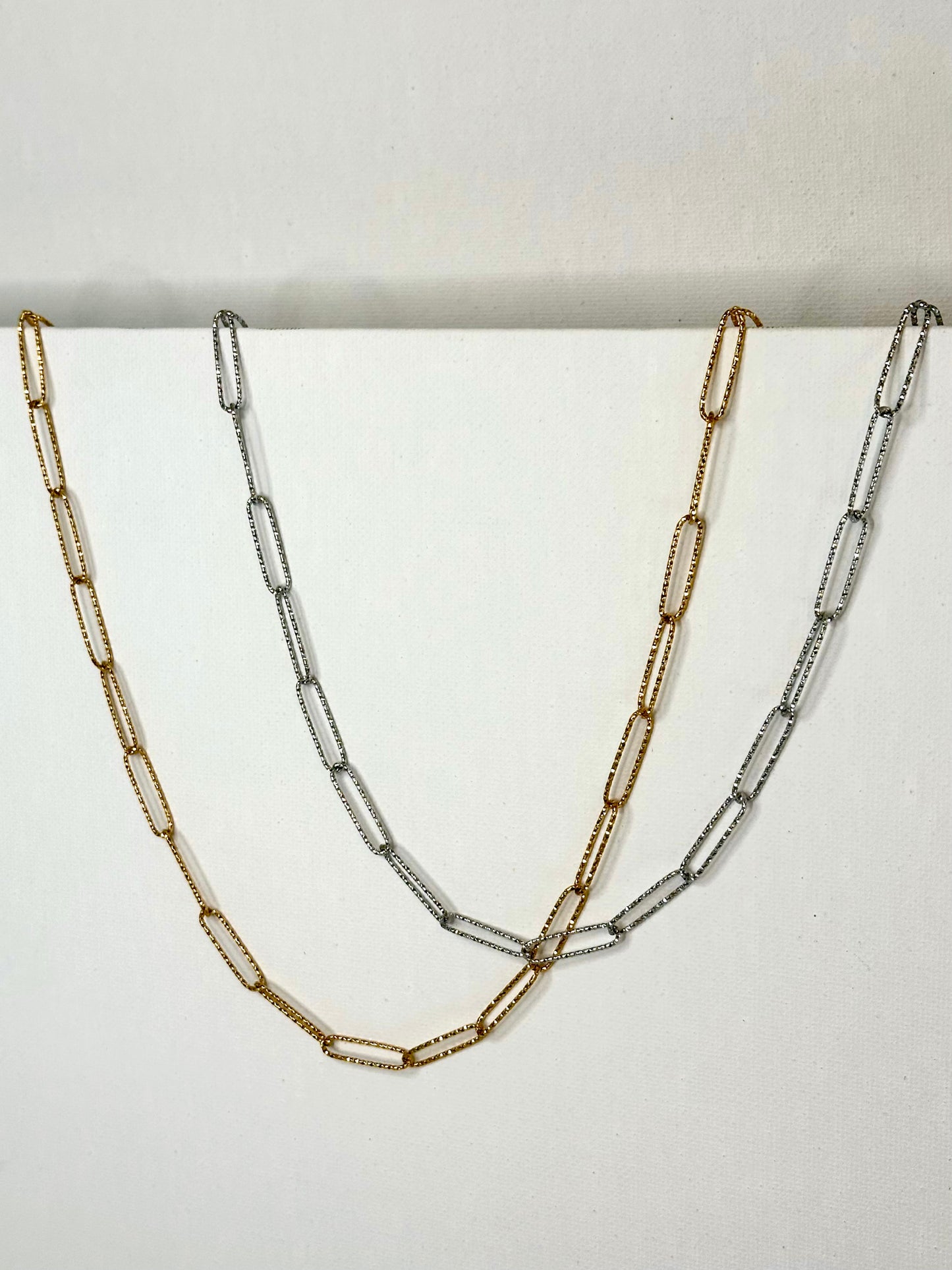 Embossed Paperclip Necklace